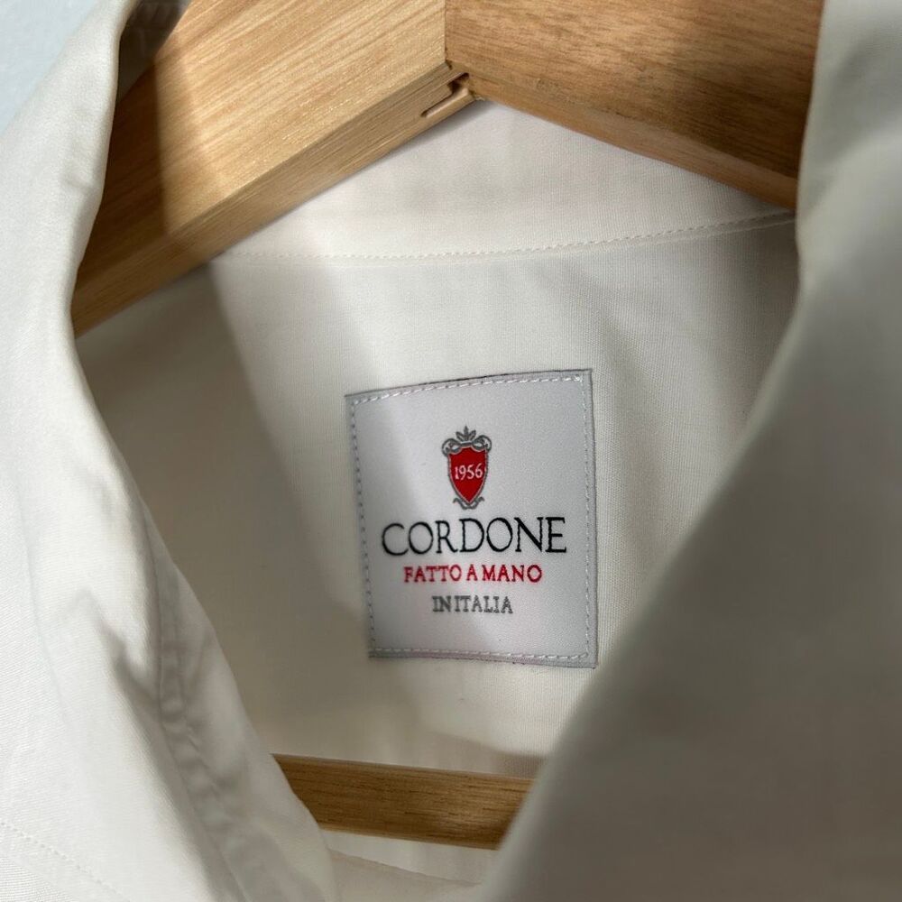 Cordone 1956 Italian Handmade White Button Down Dress Shirt 16.5 - 42 - Picture 3 of 10